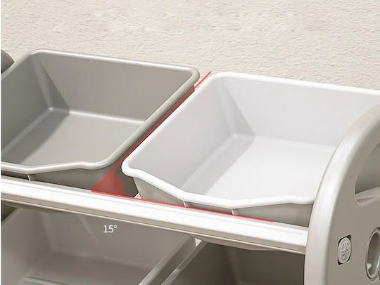Sistem Depozitare Jucării din Țesătură Gri 77x66x32cm
