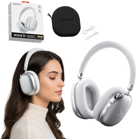 Havit Space S1 Bluetooth Wireless Over Ear Headphones with 100 hours of Operation Silver