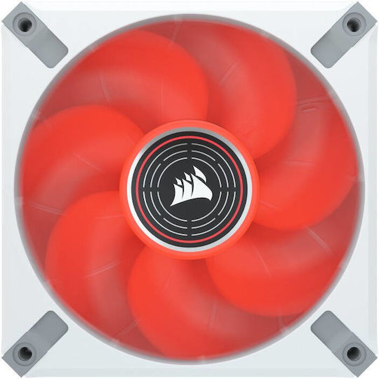 Corsair ML140 LED Elite Premium Case Fan (1600rpm / 82.9cfm) with Red LED Colour and 4-Pin PWM Connection White