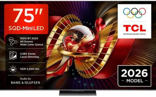 TCL Smart TV 75" 4K UHD SQD-Mini LED C7L HDR (2026) 75C7L