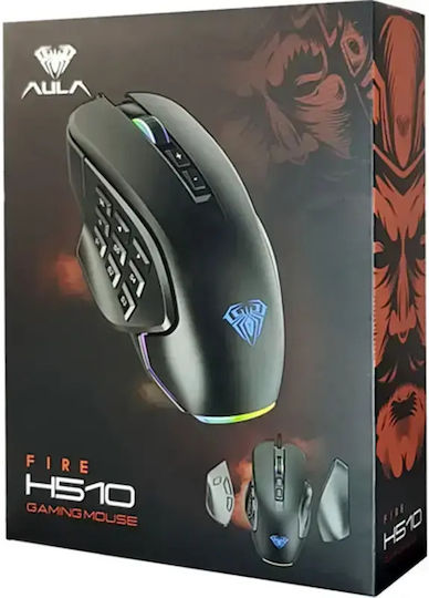 Aula Fire Η510 Gaming Ποντίκι 10000 DPI Μαύρο
