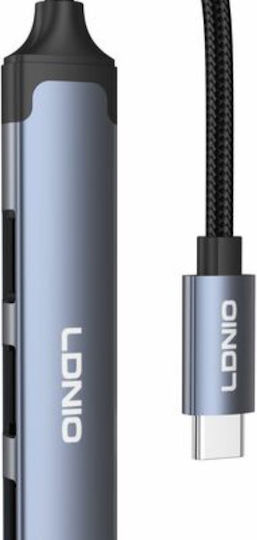 Ldnio Convertor USB-C / 3.5mm masculin în 3.5mm feminin 1buc
