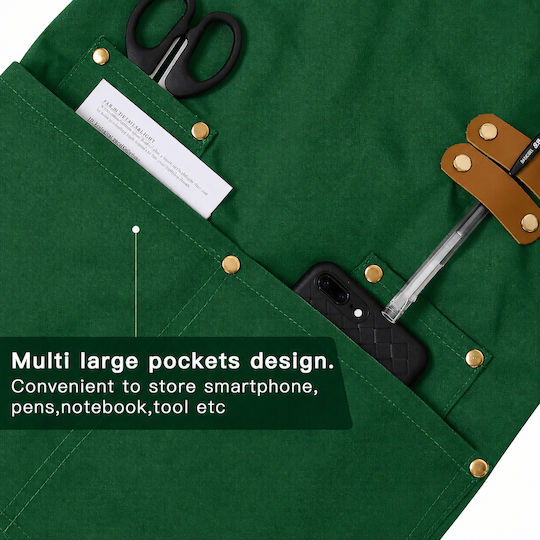 Adiavroxo (Work Aprons & Sleeves) Halat Barista / Barman / Ospătar Verde
