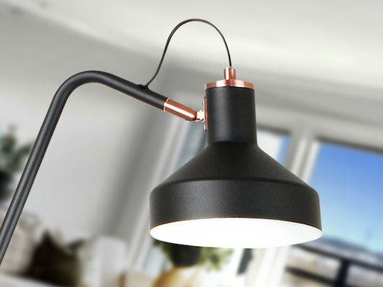 Floor Lamp Black Copper Irias E27 Black Copper Satin Brass