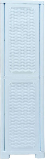 Doppelflügeliger Außenschrank aus Rattan Kunststoff mit 4 Regalen 70x44x173cm