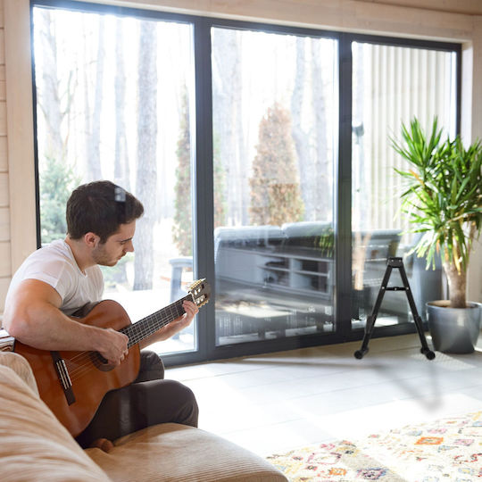 Relaxdays Foldable Guitar Stand Black 37x30x29 Cm