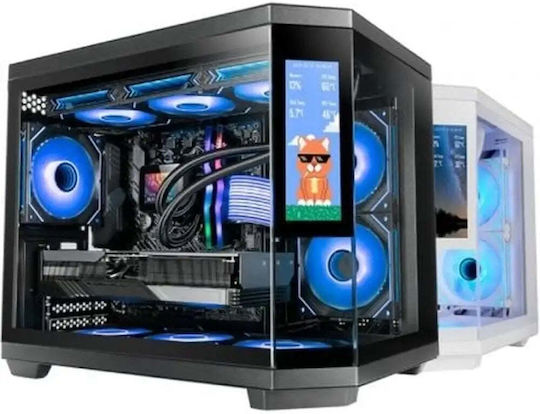 Mars Gaming MC-3TCORELCDM Gaming Midi Tower Κουτί Υπολογιστή με Πλαϊνό Παράθυρο Μαύρο