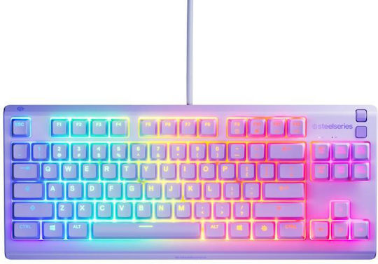 SteelSeries APEX 3 TKL Gaming Keyboard Tenkeyless with Illuminated Keys English US Purple