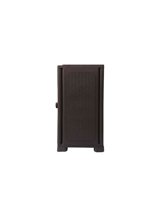 Single-Leaf Cabinet Commodore Three Plastic with 2 Shelves Suitable for Small Spaces 35x44x91 cm