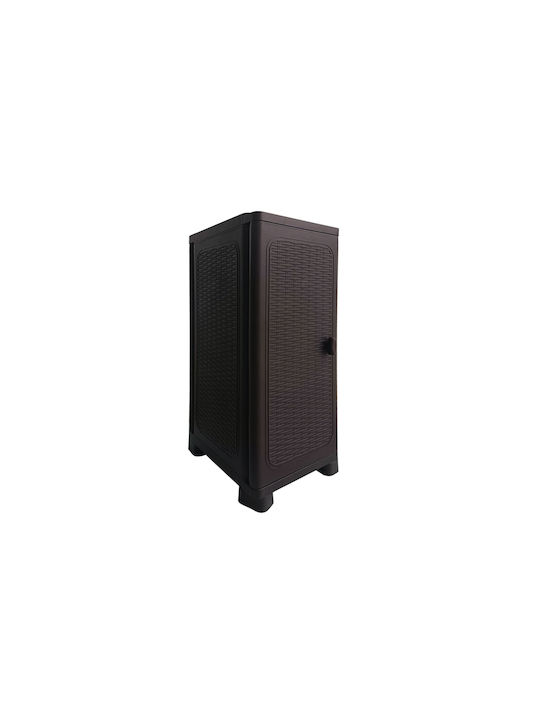 Single-Leaf Cabinet Commodore Three Plastic with 2 Shelves Suitable for Small Spaces 35x44x91 cm
