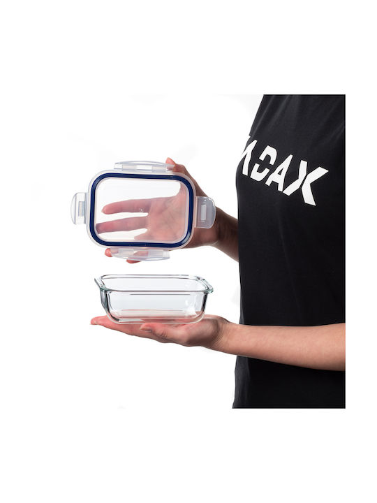 Kadax Комплект Кутии За Храна Стъклени Прозрачни 3 Бройки