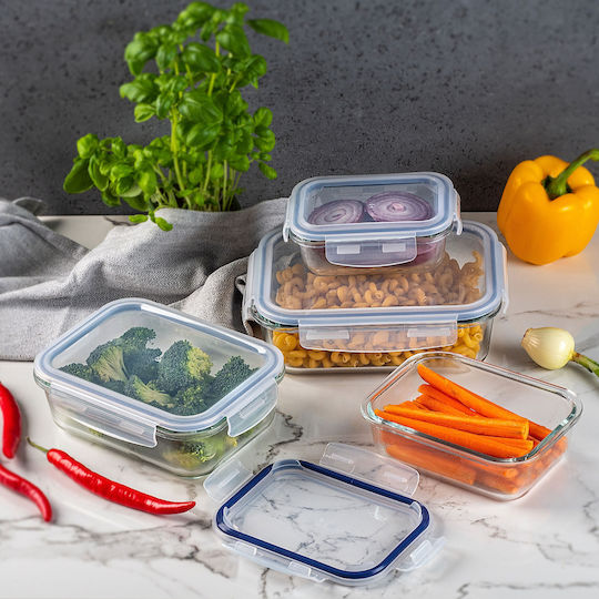 Kadax Set Glass Transparent Lunch Boxes 3 Pieces