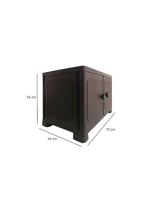 Doppelflügeliger Außenschrank Petra Case Kunststoff mit 1 Regal Für kleine Räume 70x44x54cm