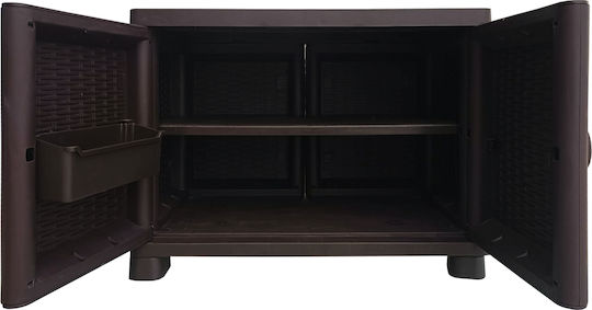 Double-Leaf Cabinet Petra Case Plastic with 1 Shelf Suitable for Small Spaces 70x44x54 cm