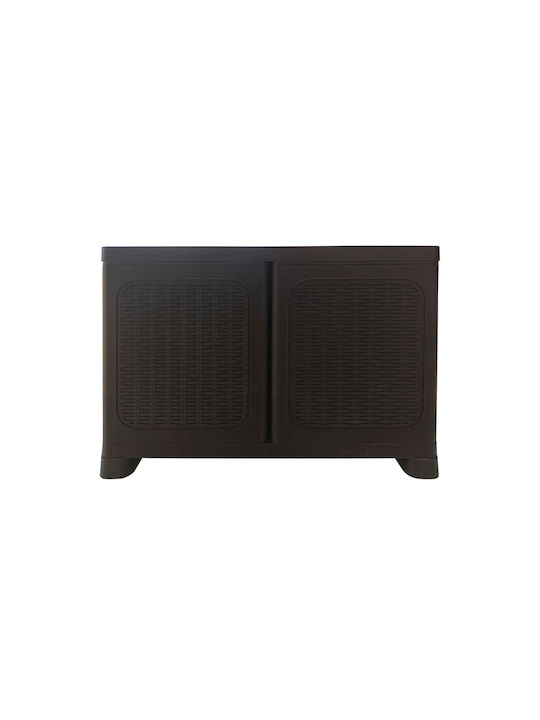 Doppelflügeliger Außenschrank Petra Case Kunststoff mit 1 Regal Für kleine Räume 70x44x54cm