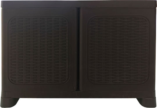 Double-Leaf Cabinet Petra Case Plastic with 1 Shelf Suitable for Small Spaces 70x44x54 cm