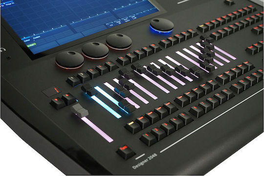 Fos Technologies Designer 2048 DMX Controller Κονσόλα Φωτισμού με 2048 Κανάλια Ελέγχου / 4 Εισόδους XLR και Συνδέσεις Wifi / USB (για PC)