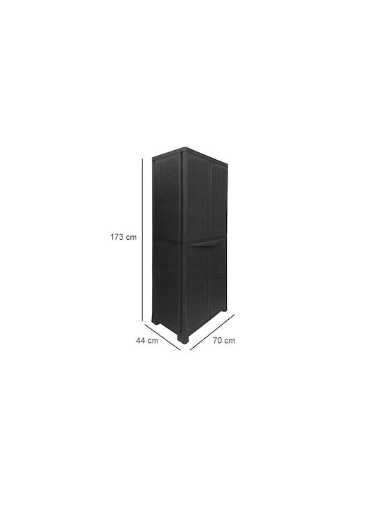 Double-Leaf Cabinet Petra Plastic with 4 Shelves 70x44x173 cm