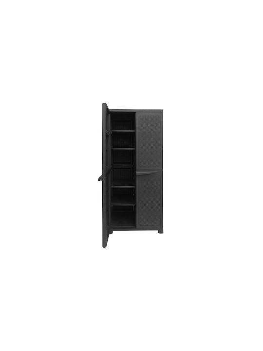 Double-Leaf Cabinet Petra Plastic with 4 Shelves 70x44x173 cm