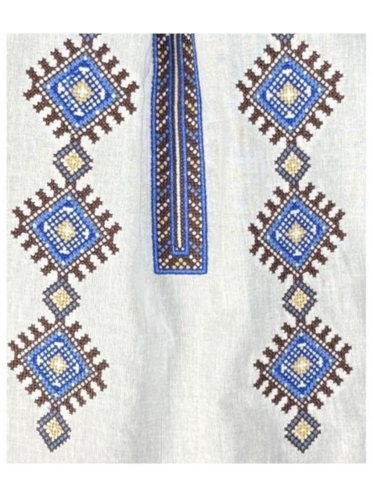 Bluza Damă Bumbac Mânecă Lungă Alb/Maro