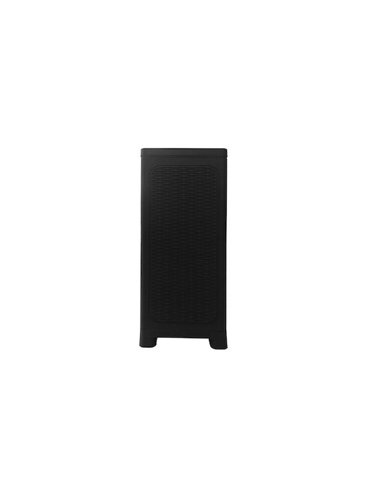 Single-leaf Plastic Outdoor Storage Cabinet with 2 Shelves Suitable for Small Spaces 35x44x91 cm