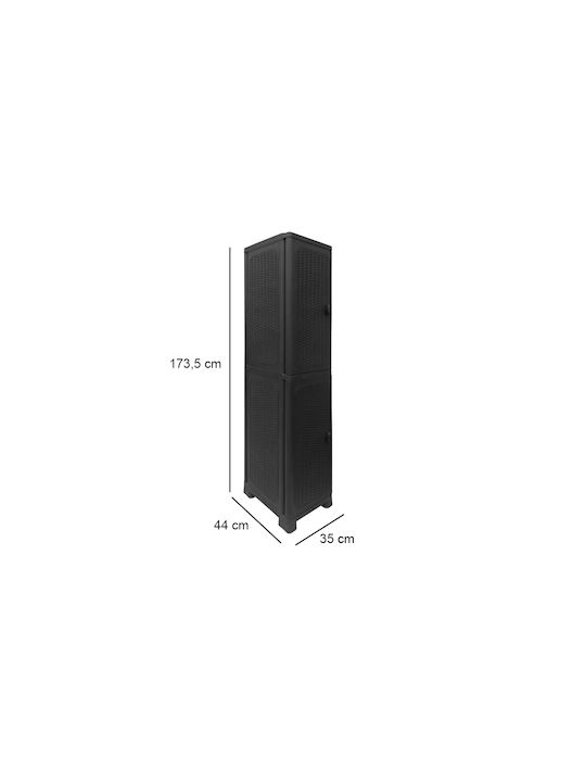 Single-Leaf Plastic Cabinet with 5 Shelves 35x44x173.5 cm