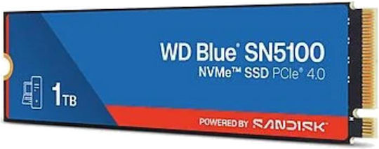 Western Digital SSD 1TB Тип M.2 със Свързване PCI Express 4.0 (Съвместим с PS5) WDBS4F0010BNC-WRSN