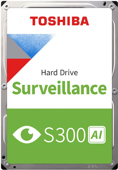 Toshiba Surveillance S300 AI 10TB HDD Hard Drive 3.5" SATA III 7200rpm with 512MB Cache for Recorder MG10ADA10TE-V