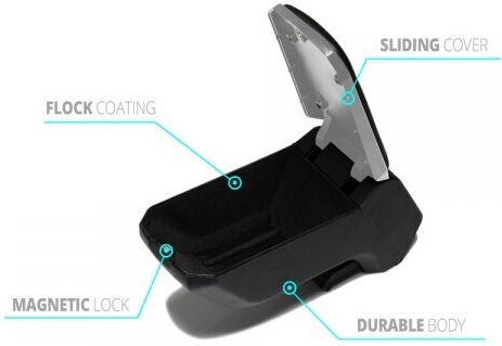 S-dizayn Car Leather Armrest for Dacia Sandero Black