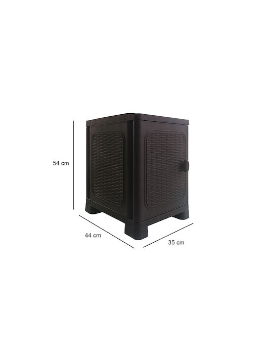 Single-Leaf Plastic Cabinet with 1 Shelf Suitable for Small Spaces 35x44x54 cm