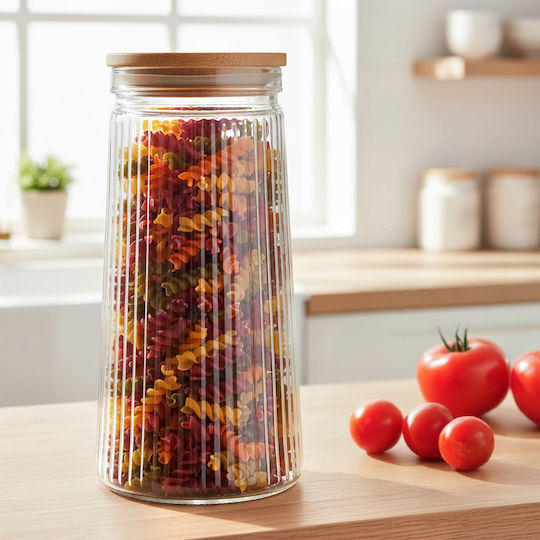 Vilde Set 3 Bucăți Vaze Pentru Cafea / Paste Cu Capac Sticlă Maro 1400ml 3 Bucăți