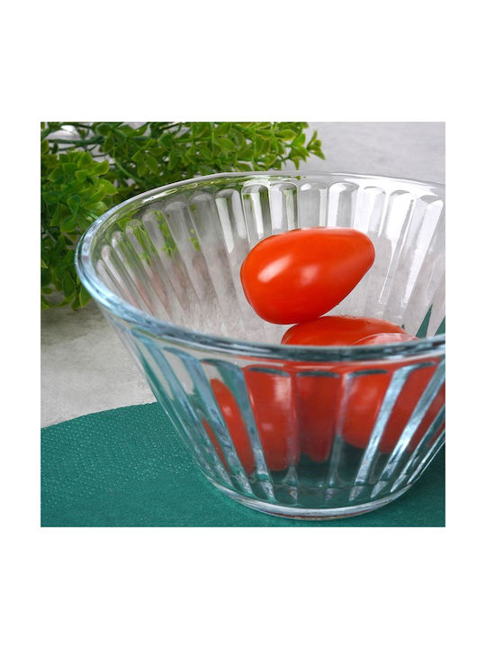 Excellent Houseware Servierschale Eiscreme Rund Glas Transparente mit Durchmesser 11,5cm 3Stücke