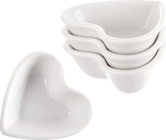 Orion Round Porcelain White Serving Bowl Diameter 7.5cm 4 Pieces
