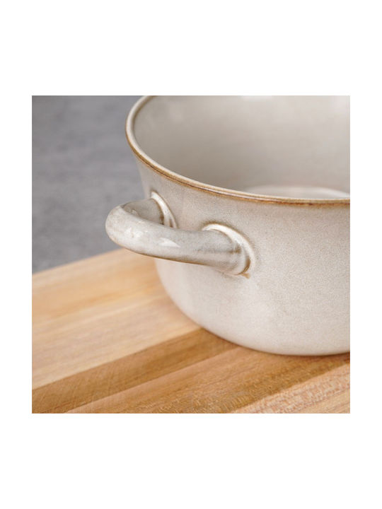 Siaki Collection Μπωλ Σερβιρίσματος Στρογγυλό Κεραμικό Γκρι με Διάμετρο 17εκ.