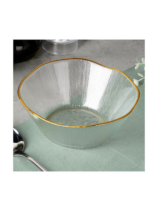 Vilde Vilde Servierschale Rund Glas Gold mit Durchmesser 15cm