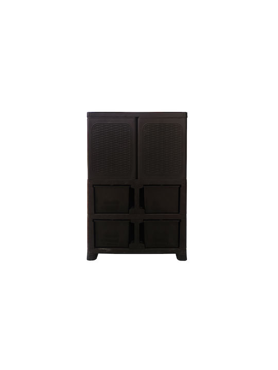 Dulap Dublu-Foi Din Plastic Cu 2 Rafturi 70x44x102cm