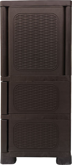 Doppelflügeliger Kunststoff-Außenschrank mit 2 Regalen 70x44x102cm