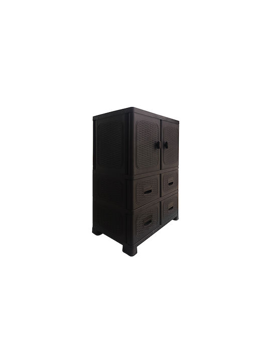 Dulap Dublu-Foi Din Plastic Cu 2 Rafturi 70x44x102cm