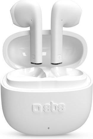 SBS One Color Earbud Bluetooth Handsfree Ακουστικά με Θήκη Φόρτισης Λευκά