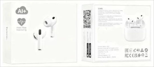 Hoco EW98 In-ear Casti Bluetooth Handsfree cu Husă de Încărcare Albe