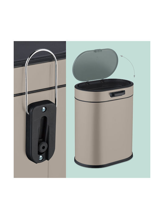 Relaxdays Coș De Gunoi Pentru Dulap Plastic Bej 5lt