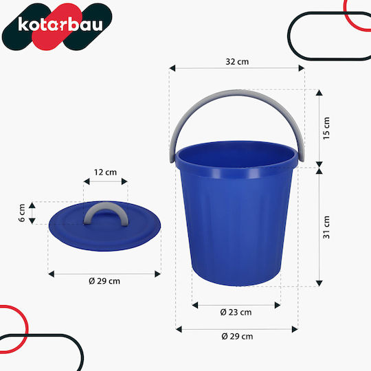 Kotarbau Coș de Gunoi Plastic Albastru 15l Kotarbau Coș de Gunoi Plastic Albastru 15l