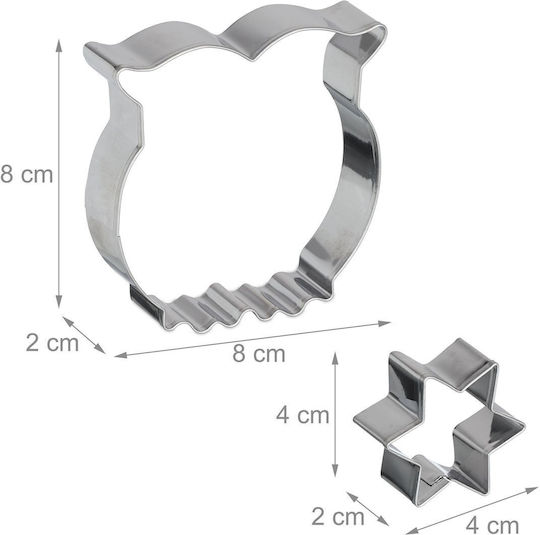 Set 36 Cake Molds Relaxdays Stainless Steel Various Sizes Silver