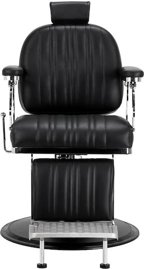 Barber Equipment Καρέκλα Κουρείου Μαύρη με Ρυθμιζόμενο Ύψος και Υδραυλική Ανύψωση