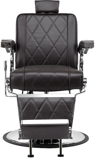 Barber Equipment Καρέκλα Κουρείου Καφέ με Ρυθμιζόμενο Ύψος και Υδραυλική Ανύψωση
