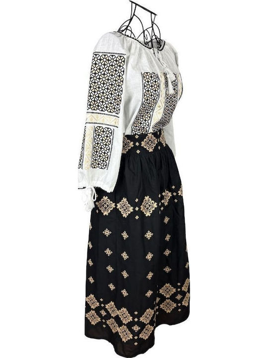 Fustă Floral Neagră