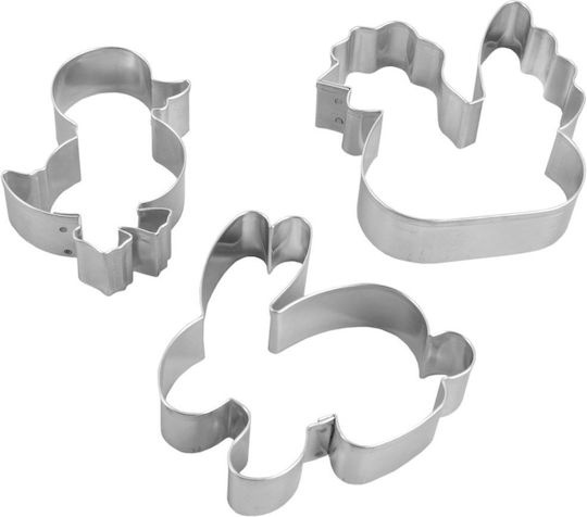 Steel Easter Cookie Cutters 6 Cm 3 Pcs