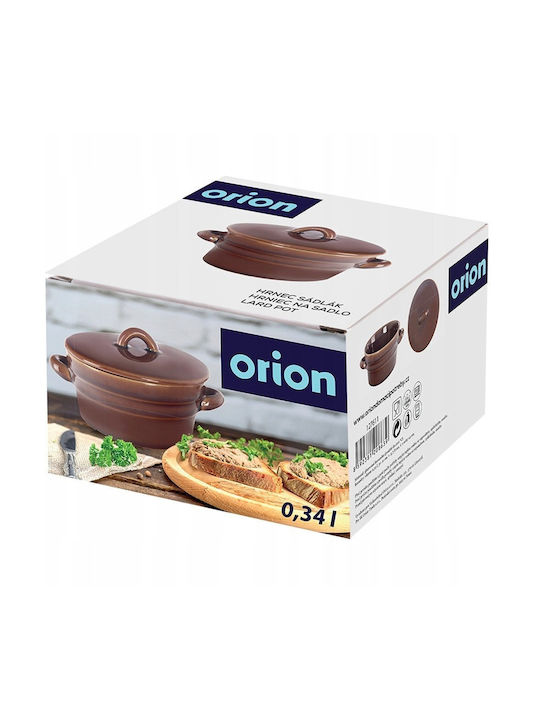 Orion Στρογγυλό Πυρίμαχο Σκεύος Κεραμικό με Καπάκι 13.5x11cm