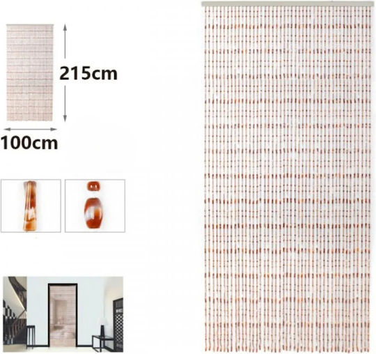 Door Curtain Made of Brown Plastic 100x215cm 156021