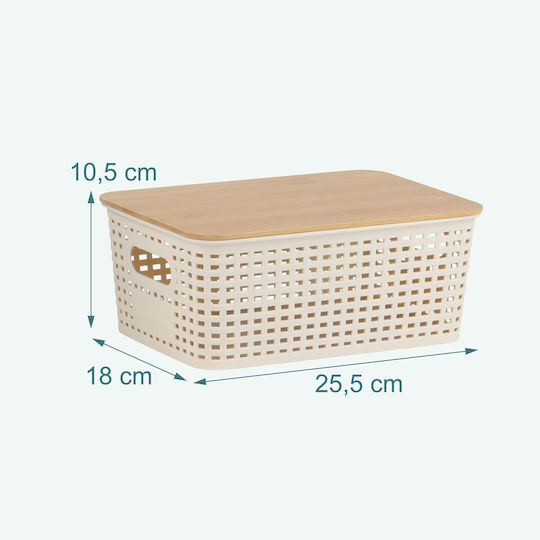 Relaxdays Wooden Storage Box with Lid Multicolour 10.5x25.5x18cm